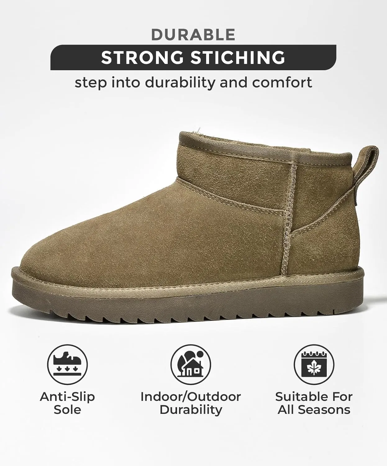 Project Cloud Genuine Suede Ankle Boots for Women - Water Resistant with Memory Foam Insole Winter Boots for Women - Trending Shoes & Comfortable Women's Ankle Boots (Hippy)