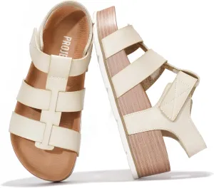 Project Cloud Platform Sandals Women - Comfortable Memory Foam Insole Ladies Wedges - Non Slip & Lightweight Strap Wedge Sandals for Women 2025 (Phased)