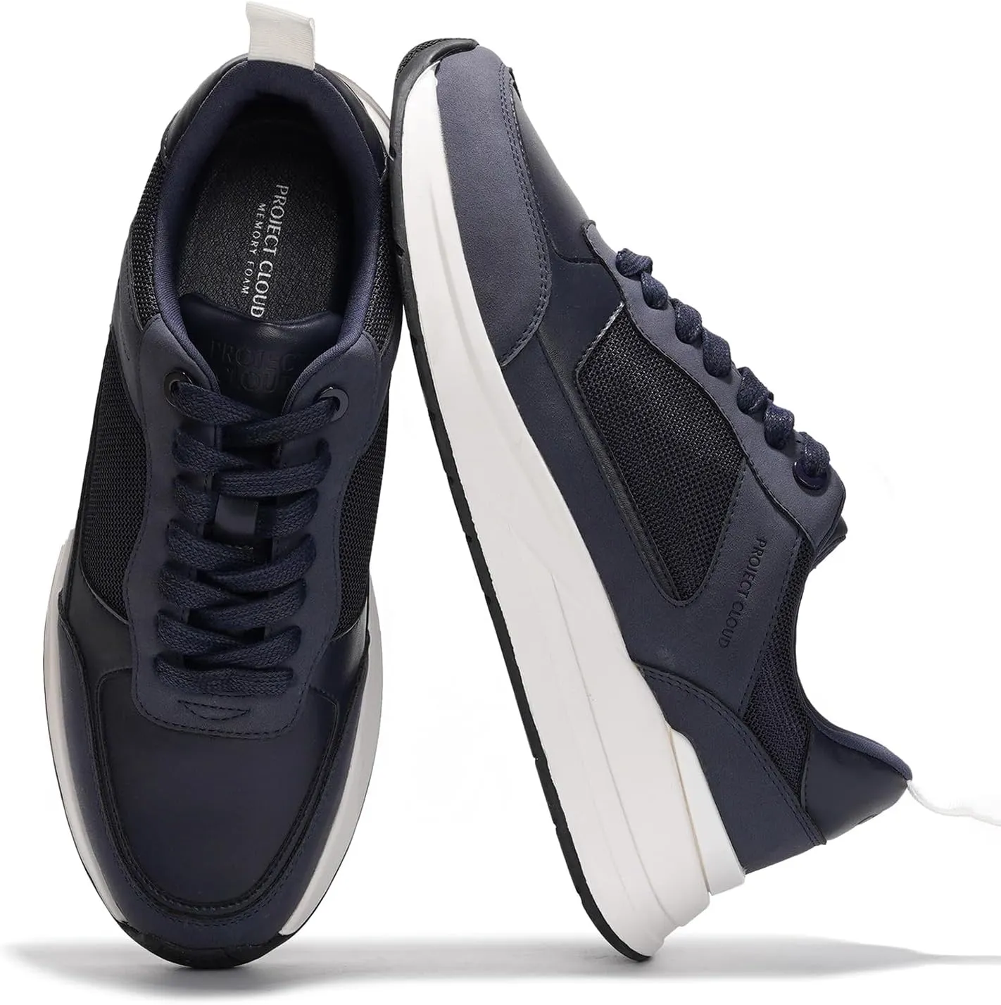 Project Cloud Sneakers for Men Shoes - Memory Foam Insole Non-Slip Casual Shoes for Men Footwear - Lightweight Vegan Leather Fashion Sneakers (Kurt)
