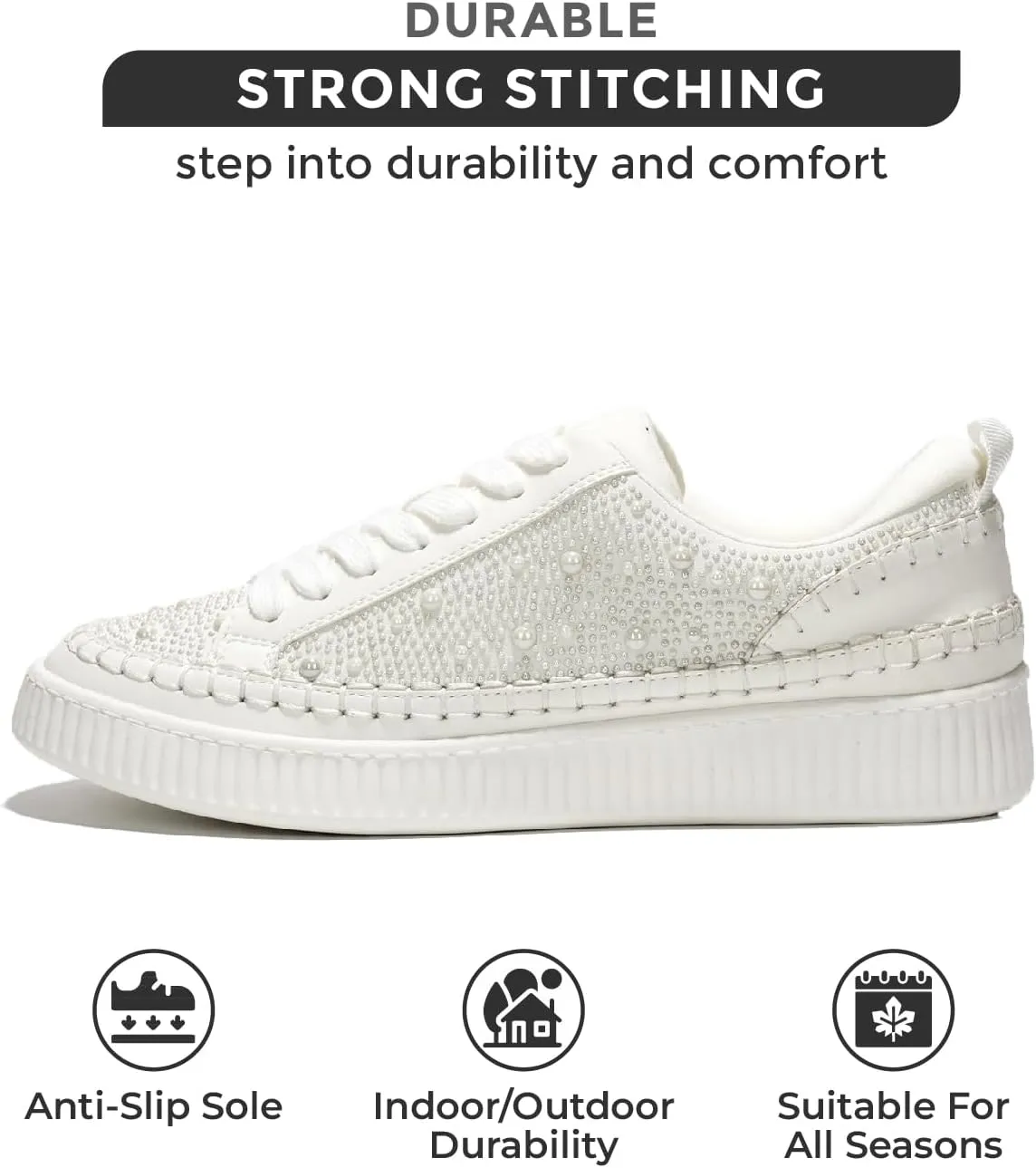 Project Cloud Sneakers for Women - Memory Foam Shoes for Women & Women's Fashion Sneakers, Lace-Up Sneakers for Women - Non-Slip Shoes - Womens Trendy Sneakers (Lona)