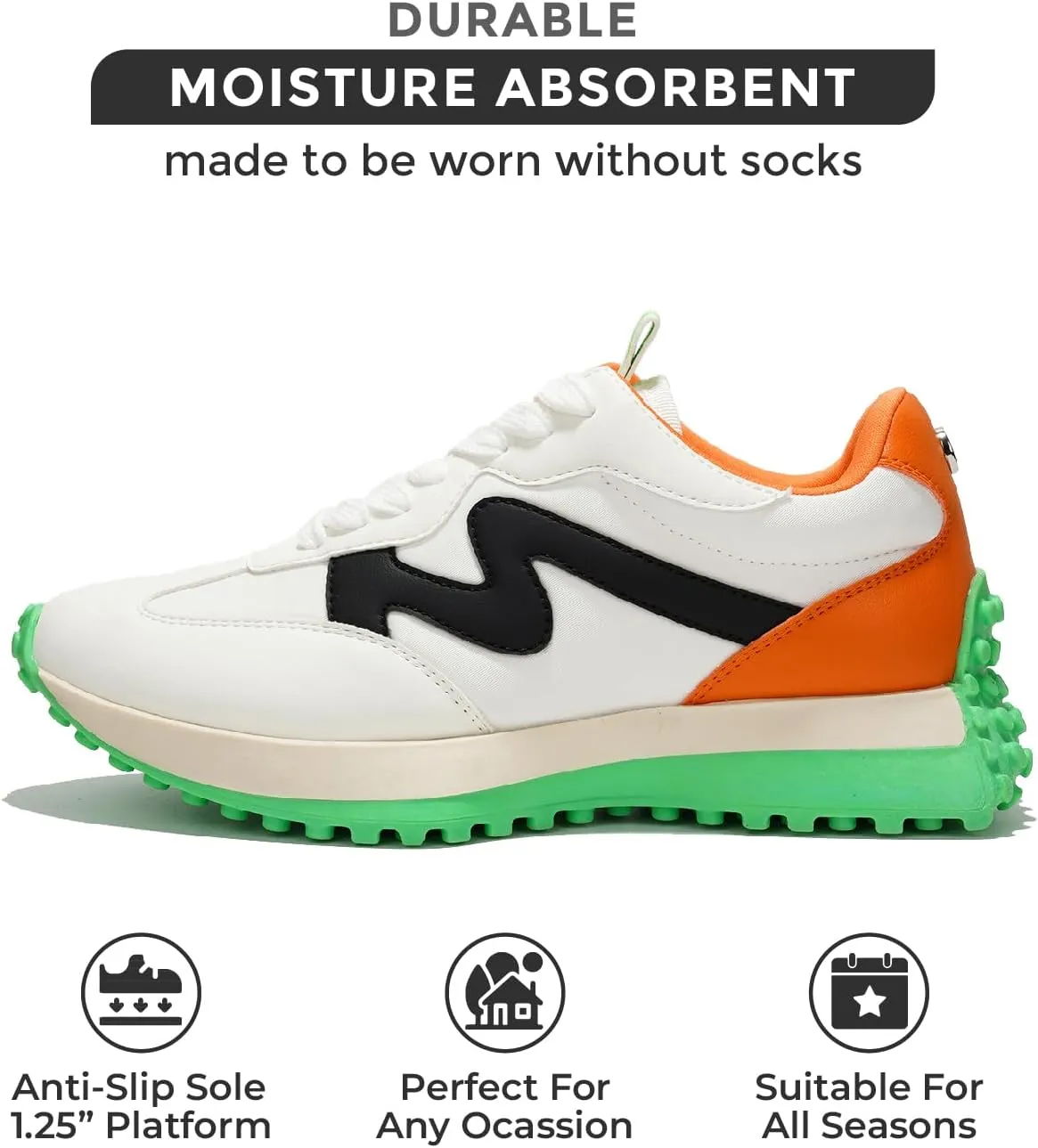 Project Cloud Trendy Sneakers for Women - Memory Foam and Non-Slip Comfortable Casual Ladies Shoes for Womens Fashion Sneakers - Lightweight Lace-up Shoes (Lecco)