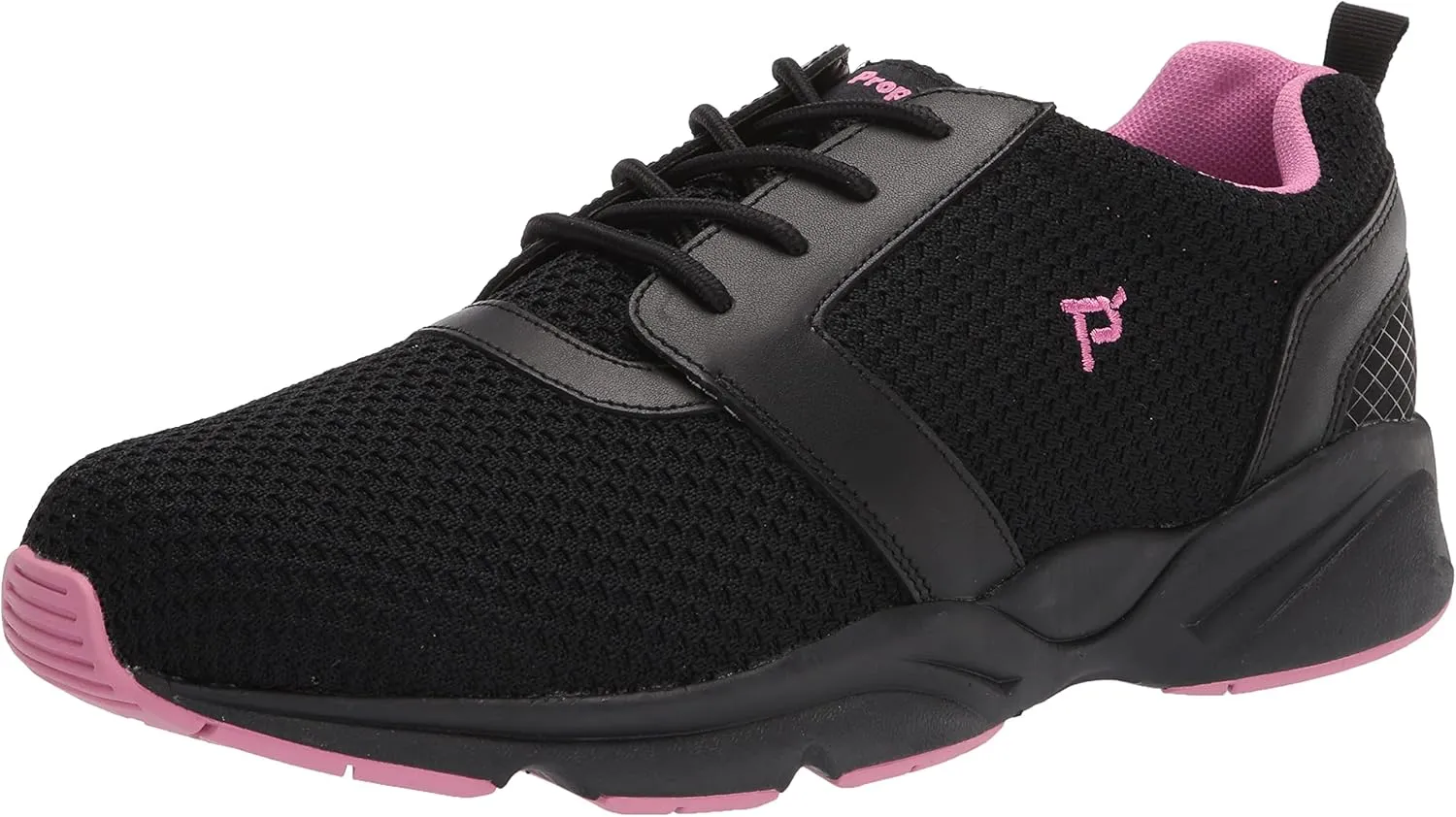 Propet Womens Stability X Walking Walking Sneakers Shoes - Black, Pink