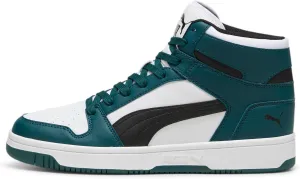PUMA Men's Rebound Layup Mid Shoes Sneaker, Dark Myrtle-Black-White, 14