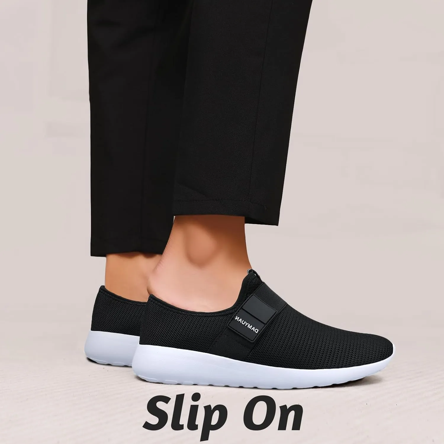 QIJGS Slip on Shoes for Men Running Tennis Athletic Gym for Men Mesh Lightweight Sports Fashion Workout Casual Sneakers