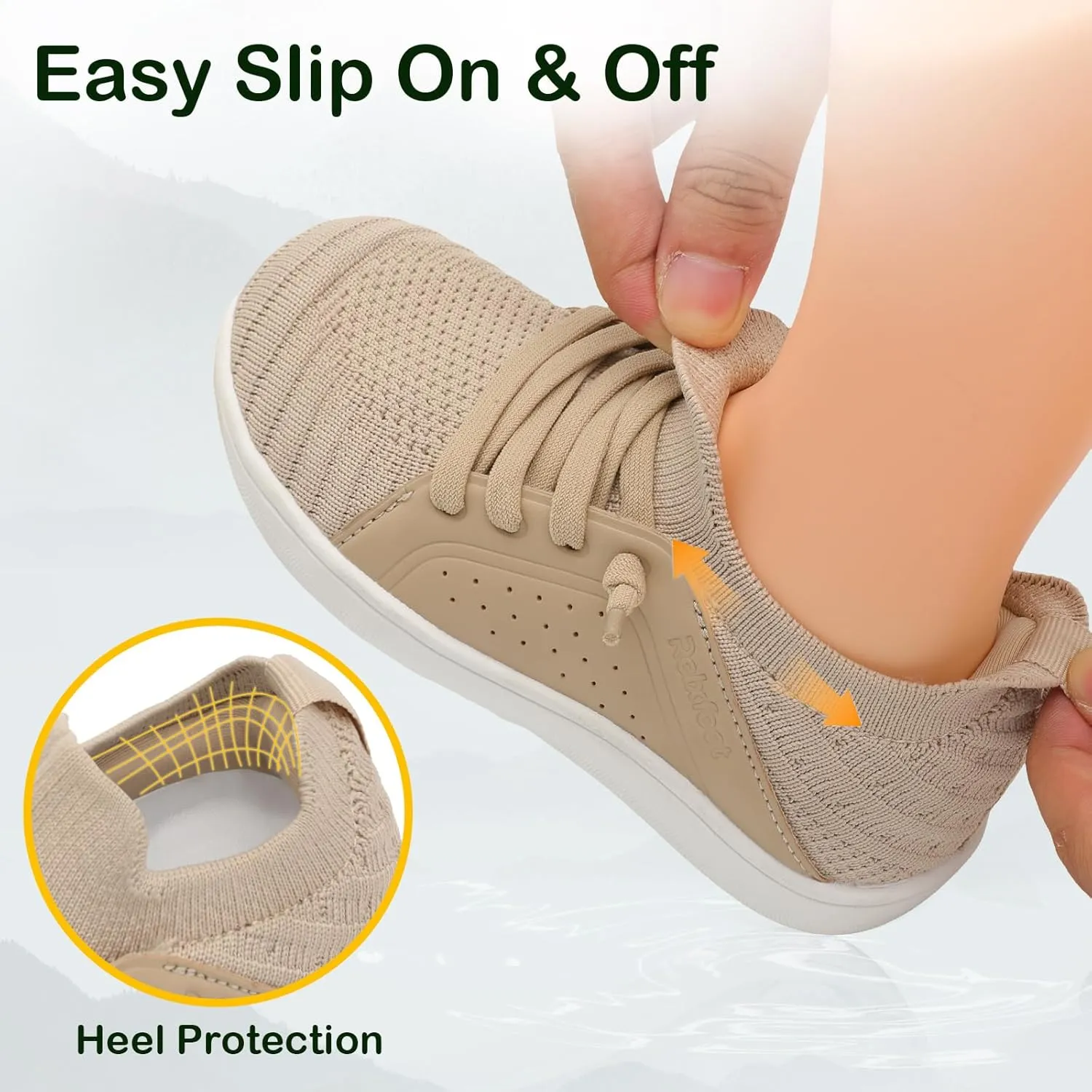 relxfeet Toddler Shoes Boys Girls Wide Barefoot Slip On Walking Tennis Sneakers