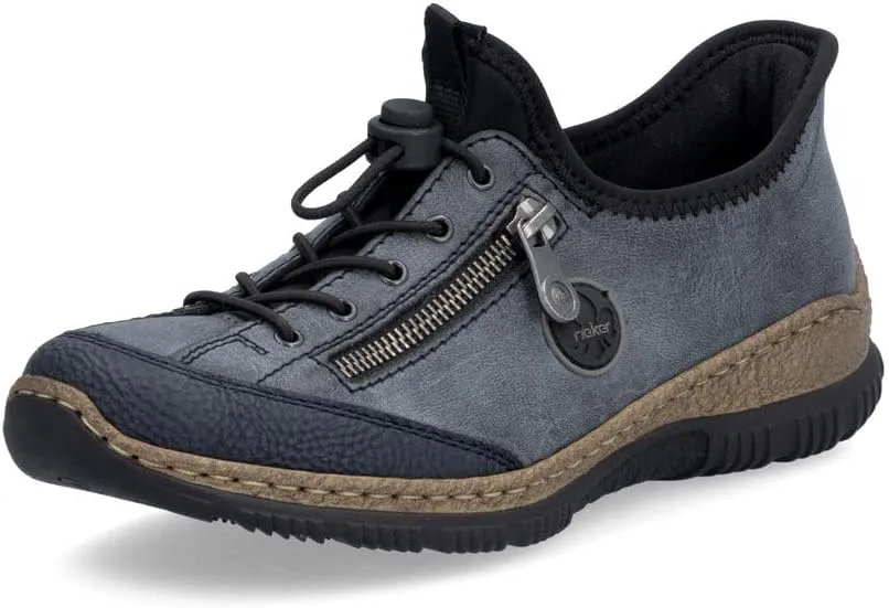 Rieker N3267 Nikita Slip-On Women's Sneakers - Lightweight Walking Shoes with Shock-Absorbing Sole, Elastic Lacing, Premium Cushioning Footbed for Everyday Wear