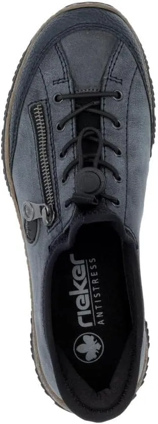 Rieker N3267 Nikita Slip-On Women's Sneakers - Lightweight Walking Shoes with Shock-Absorbing Sole, Elastic Lacing, Premium Cushioning Footbed for Everyday Wear