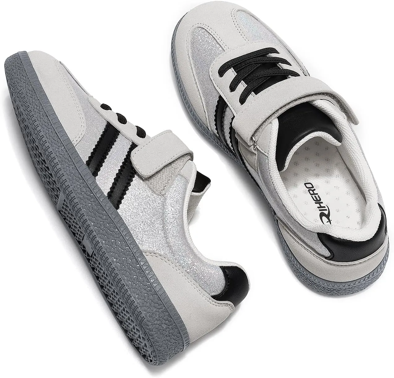 Rihero Boys Girls Sneakers Kids Cute School Uniform Shoes Slip on Walking Sneakers for Toddler/Little Kid/Big Kid