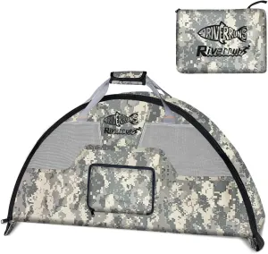 Riverruns Fishing Hunting Wader Bag with Vented Mesh, Foldable Waders Boots Bag, Fly Fishing Changing Pad & Bag for Fishing, Hiking, Camping (CamoGreen)