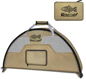 Riverruns Fishing Hunting Wader Bag with Vented Mesh, Foldable Waders Boots Bag, Fly Fishing Changing Pad & Bag for Fishing, Hiking, Camping (Khaki)