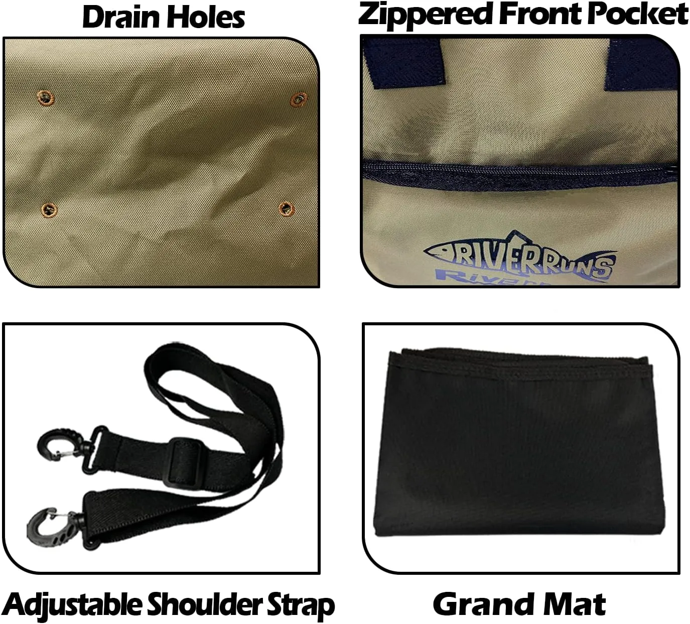 Riverruns Fishing Hunting Wader Bag with Vented Mesh, Waders Boots Bag, Fly Fishing Backpack for Fishing, Hiking, Camping