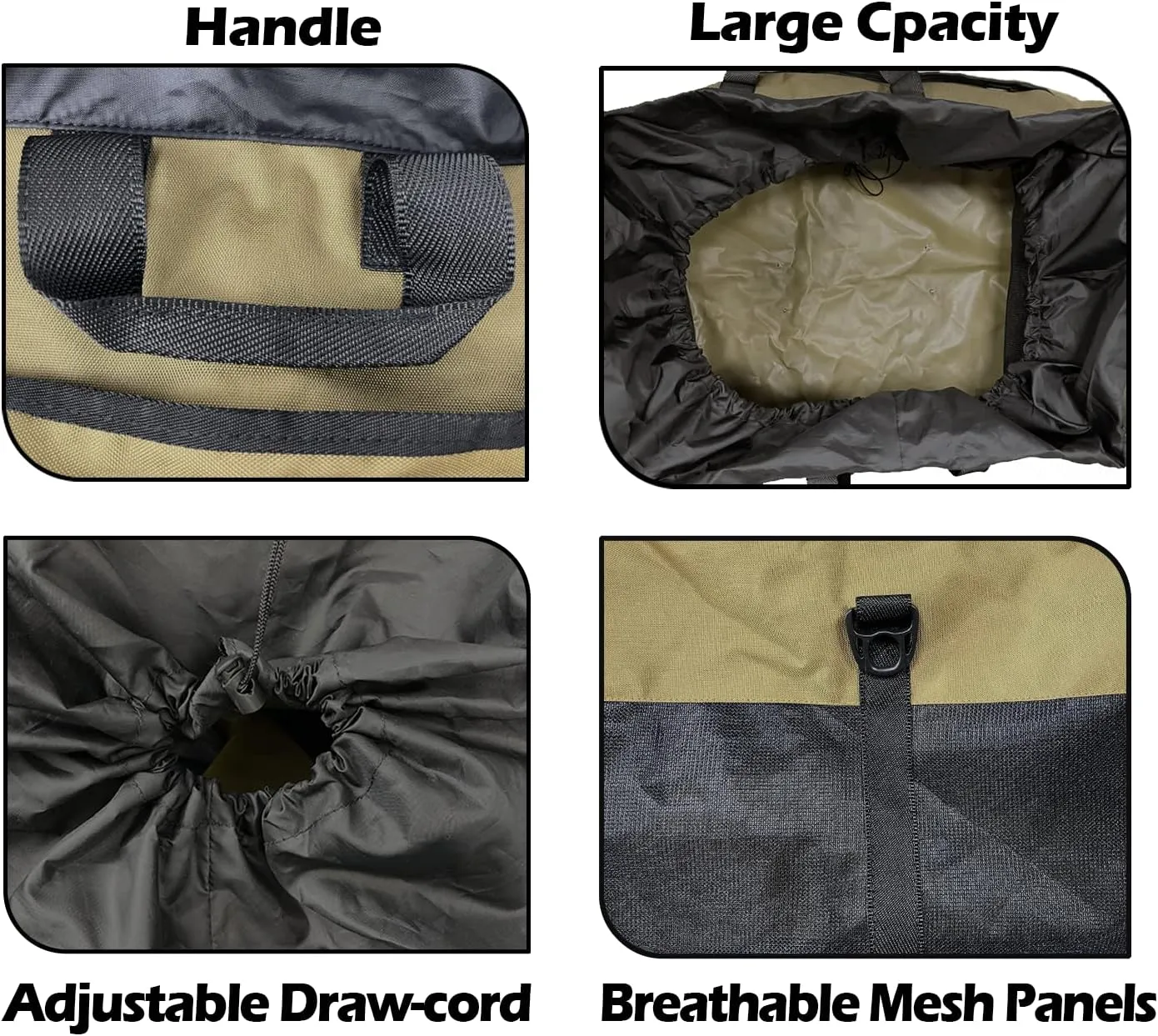 Riverruns Fishing Hunting Wader Bag with Vented Mesh, Waders Boots Bag, Fly Fishing Backpack for Fishing, Hiking, Camping