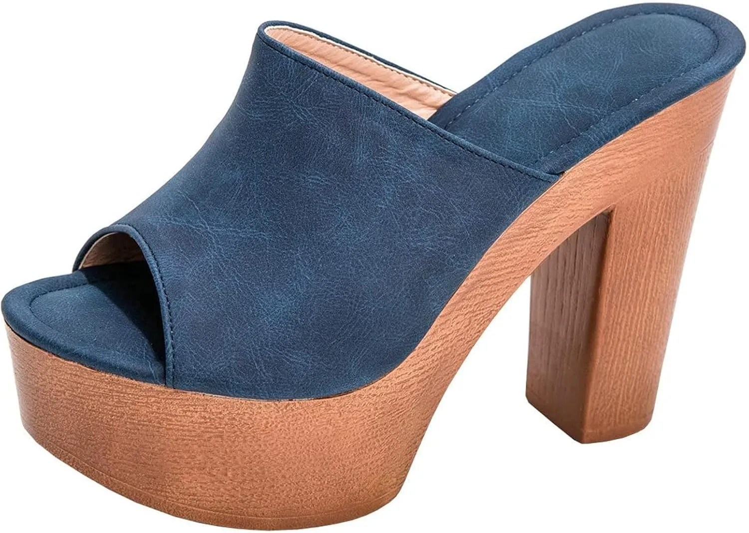 SACFOF Womens Cork Wedge Slide Sandals Heels Peep Toe High Heel Platform Slingback Summer Dressy Slippers Shoes