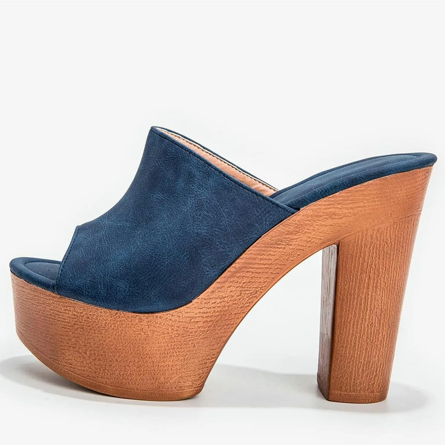 SACFOF Womens Cork Wedge Slide Sandals Heels Peep Toe High Heel Platform Slingback Summer Dressy Slippers Shoes