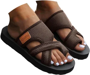 Sandalias para Mujer Elegantes, Womens Flat Flip Flops Vintage Leopard Snakeskin Sandal for Beach Holiday Travel Shoes
