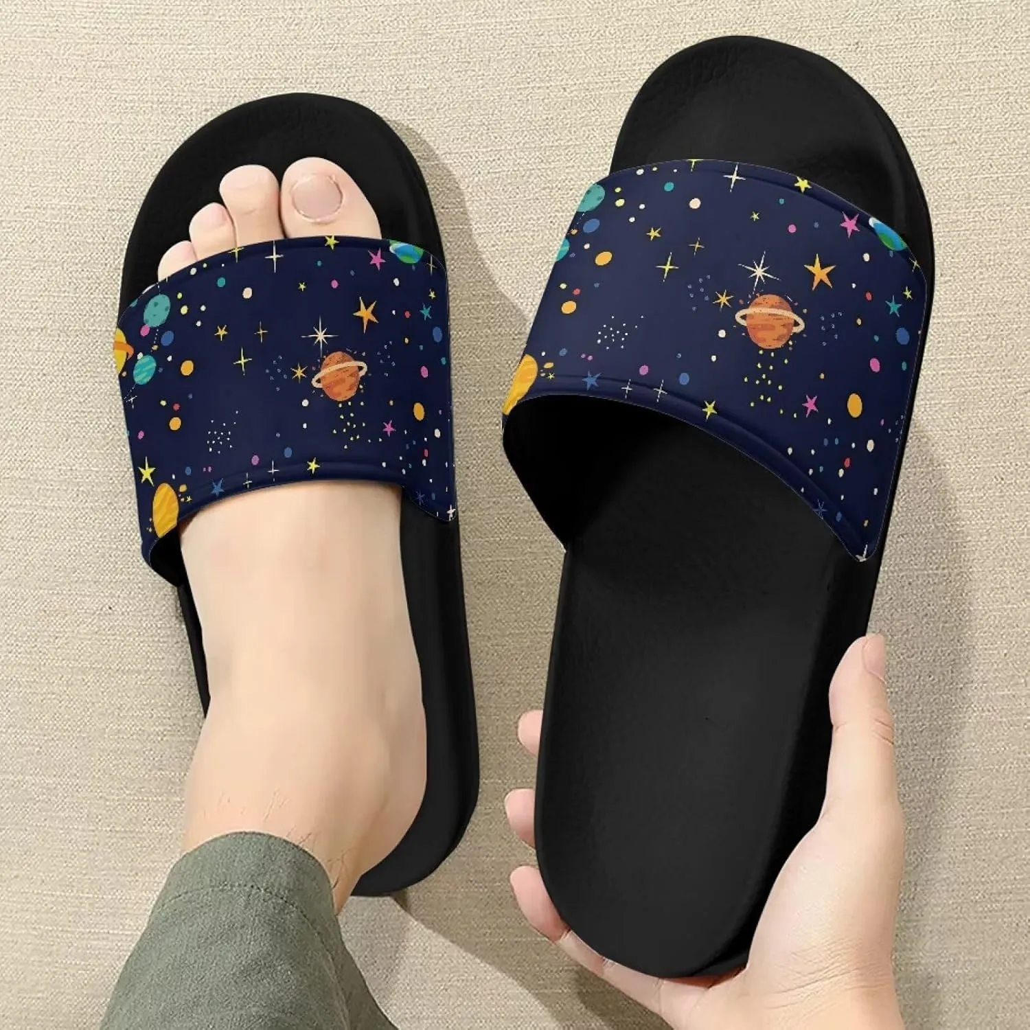 Sandals Slides for Women Non Slip Slippers Lightweight Casual Peep Toe Summer Shoes Beach Slides