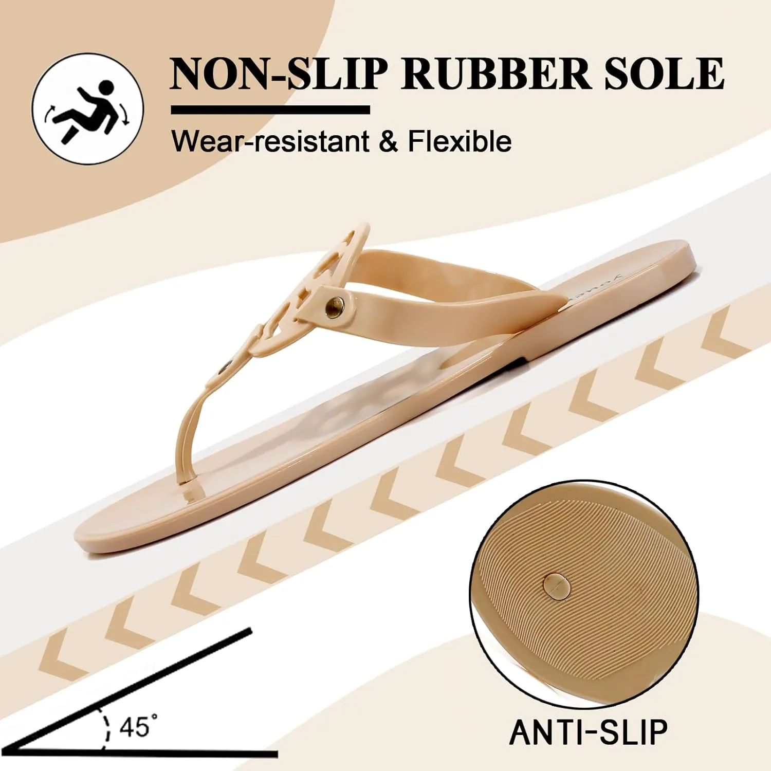 Sandals Women Dressy Summer Flat, Flip Flops For Women Anti-Slip Thong Sandals, Casual Womens Sandals Flats Slides, Dressy Sandals Women Comfortable For Beach