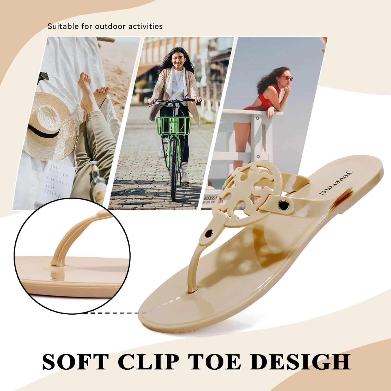 Sandals Women Dressy Summer Flat, Flip Flops For Women Anti-Slip Thong Sandals, Casual Womens Sandals Flats Slides, Dressy Sandals Women Comfortable For Beach