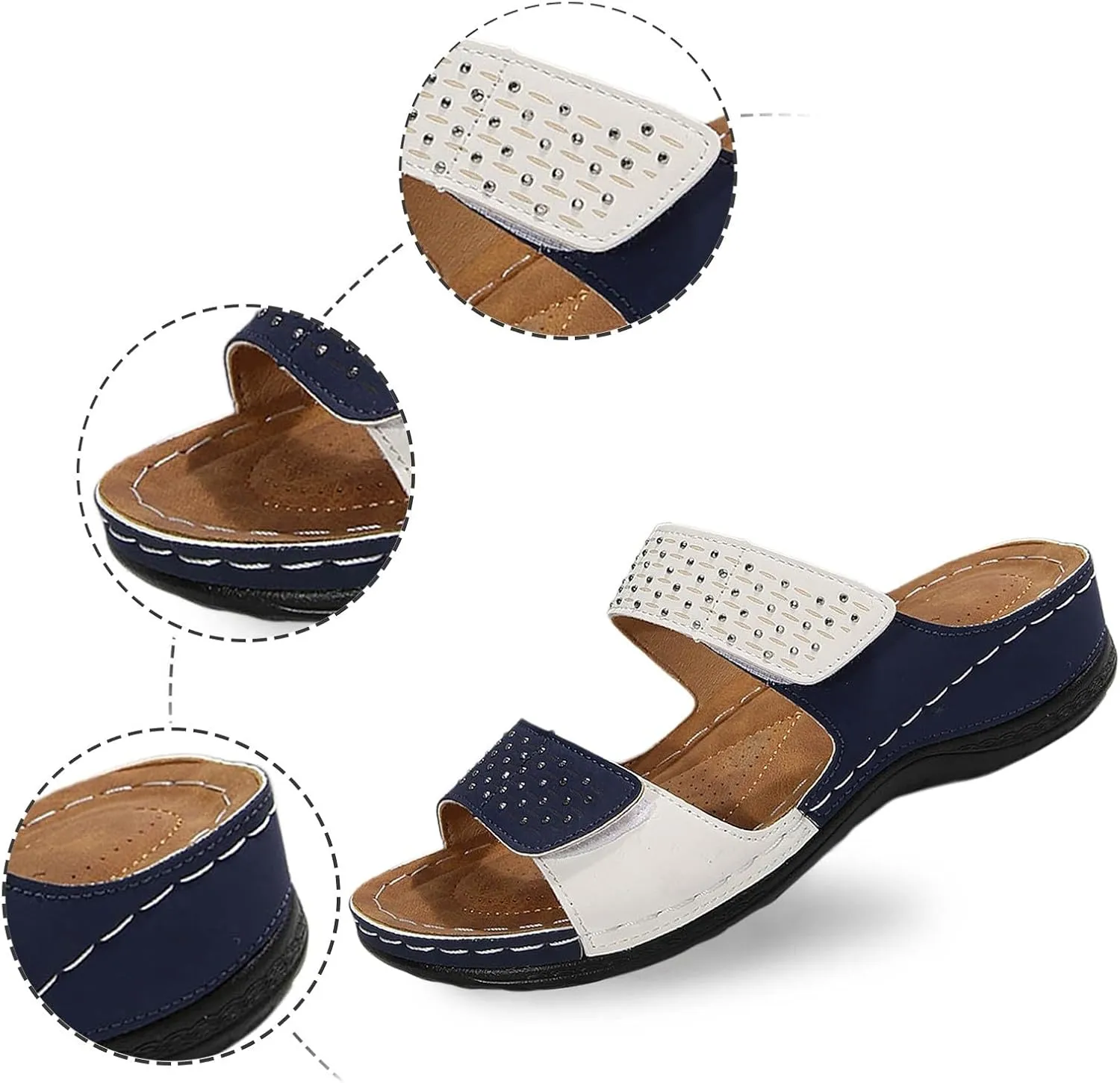 Sandals Women Flat Strappy Women's Dressy Slide Slip-On Fashion Casual Comfortable Summer Beach Walking Slippers
