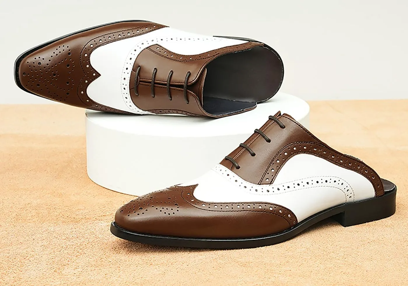 Santimon Mens Mules Slip On Casual Dress Clogs Leather Walking Loafers Shoes Fashion Wedding Breathable Business Formal Oxfords Summer Slippers Shoes for Men