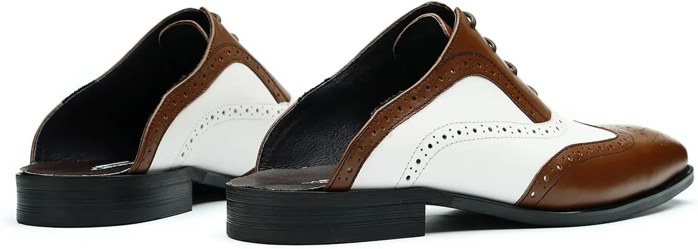 Santimon Mens Mules Slip On Casual Dress Clogs Leather Walking Loafers Shoes Fashion Wedding Breathable Business Formal Oxfords Summer Slippers Shoes for Men