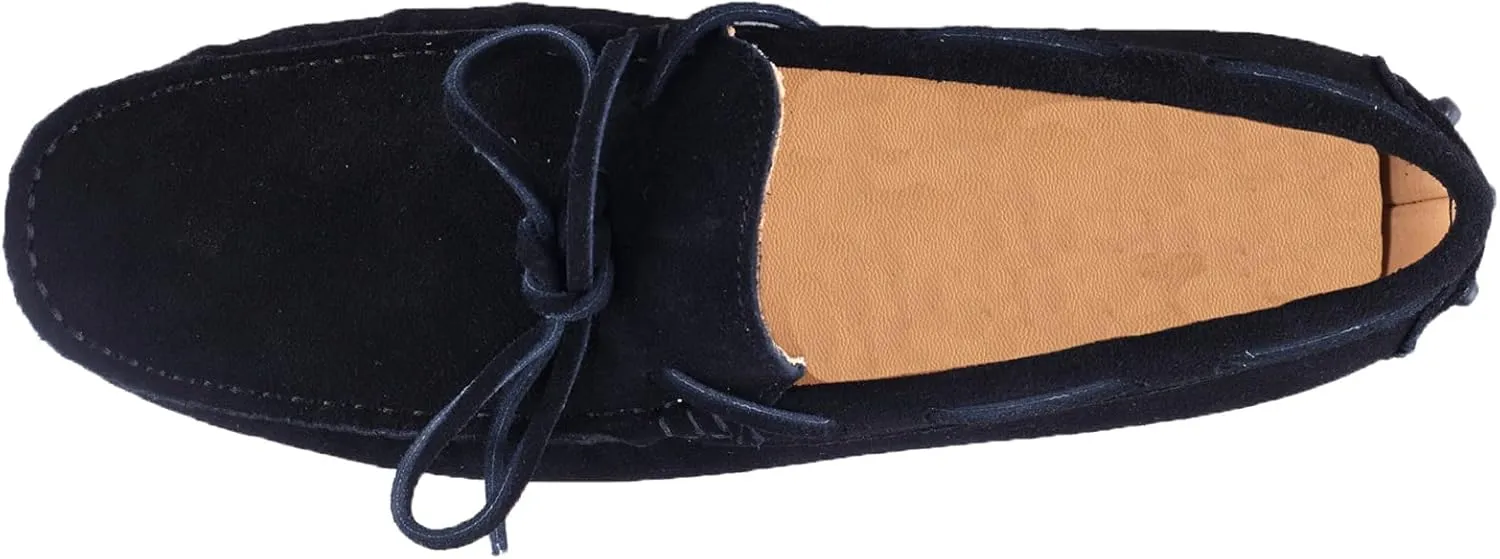 Santimon Mens Penny Loafers Classic Suede Leather Moccasins Casual Slip On Driving Prom Shoes