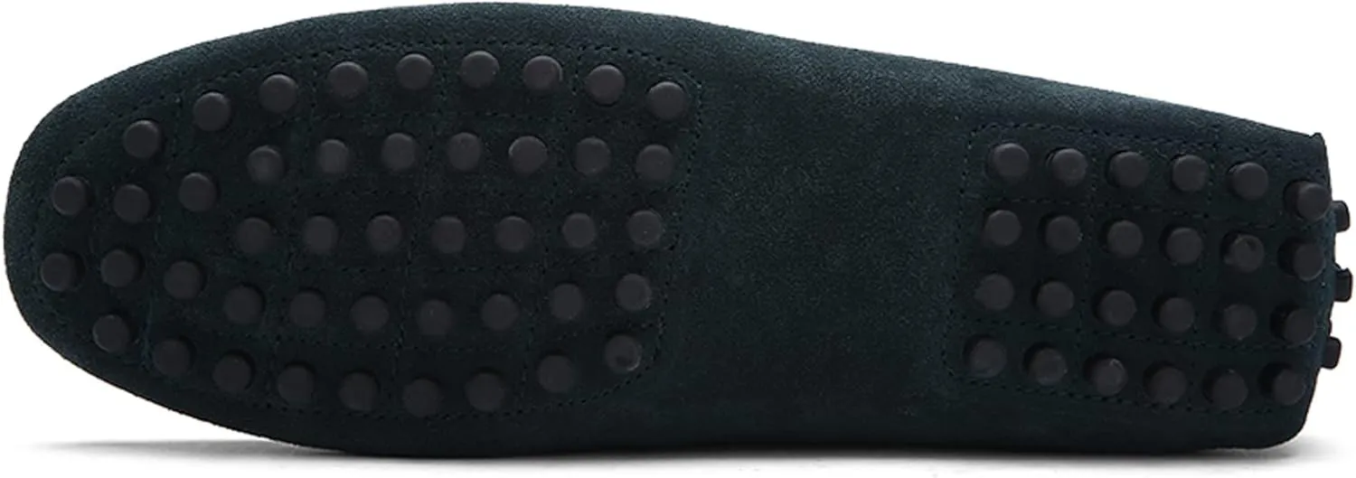 Santimon Mens Penny Loafers Classic Suede Leather Moccasins Casual Slip On Driving Prom Shoes