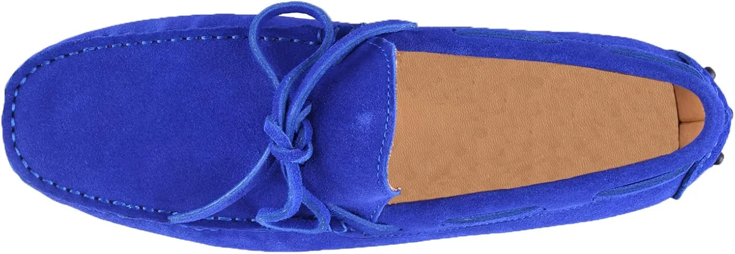 Santimon Mens Penny Loafers Classic Suede Leather Moccasins Casual Slip On Driving Prom Shoes