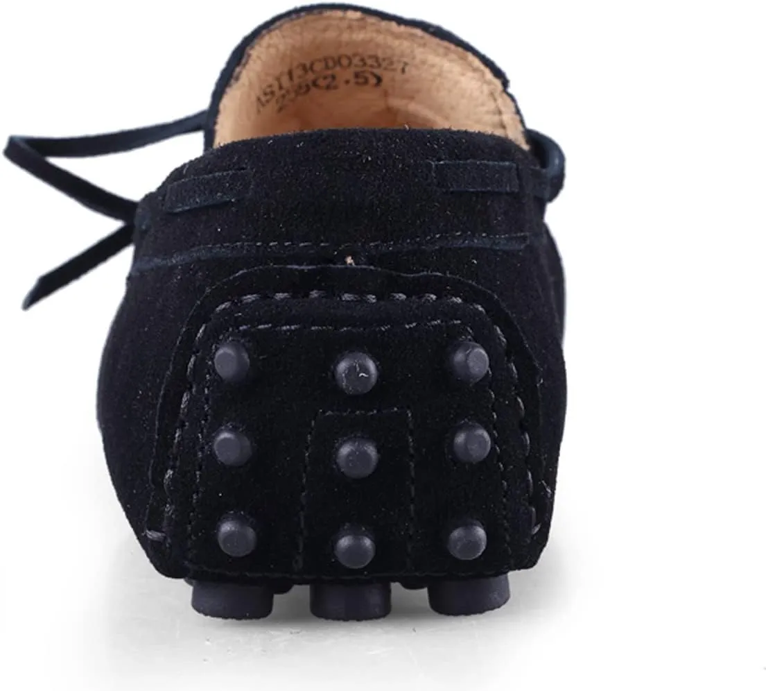 Santimon Mens Penny Loafers Classic Suede Leather Moccasins Casual Slip On Driving Prom Shoes