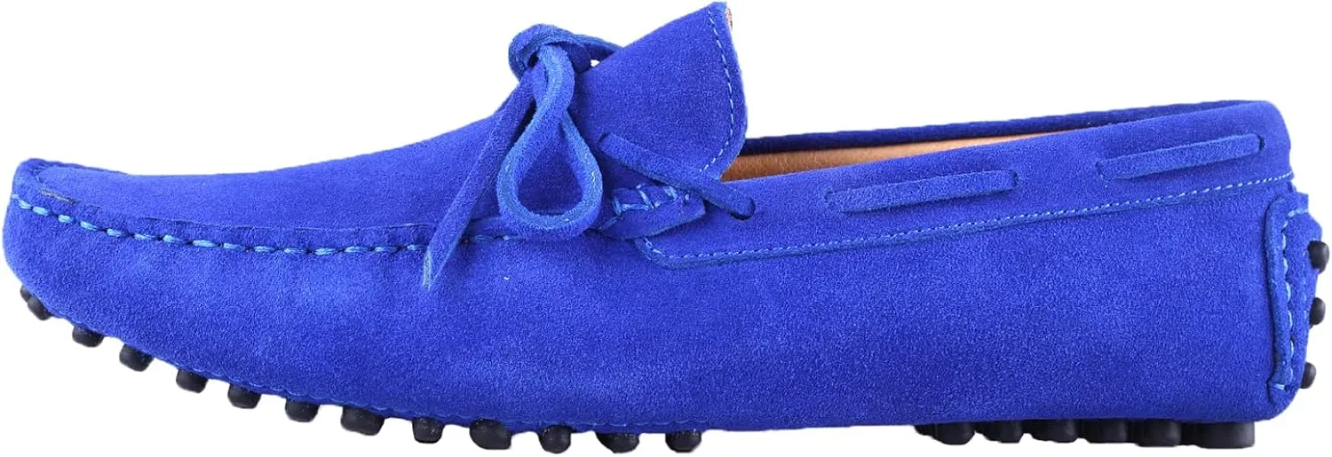 Santimon Mens Penny Loafers Classic Suede Leather Moccasins Casual Slip On Driving Prom Shoes
