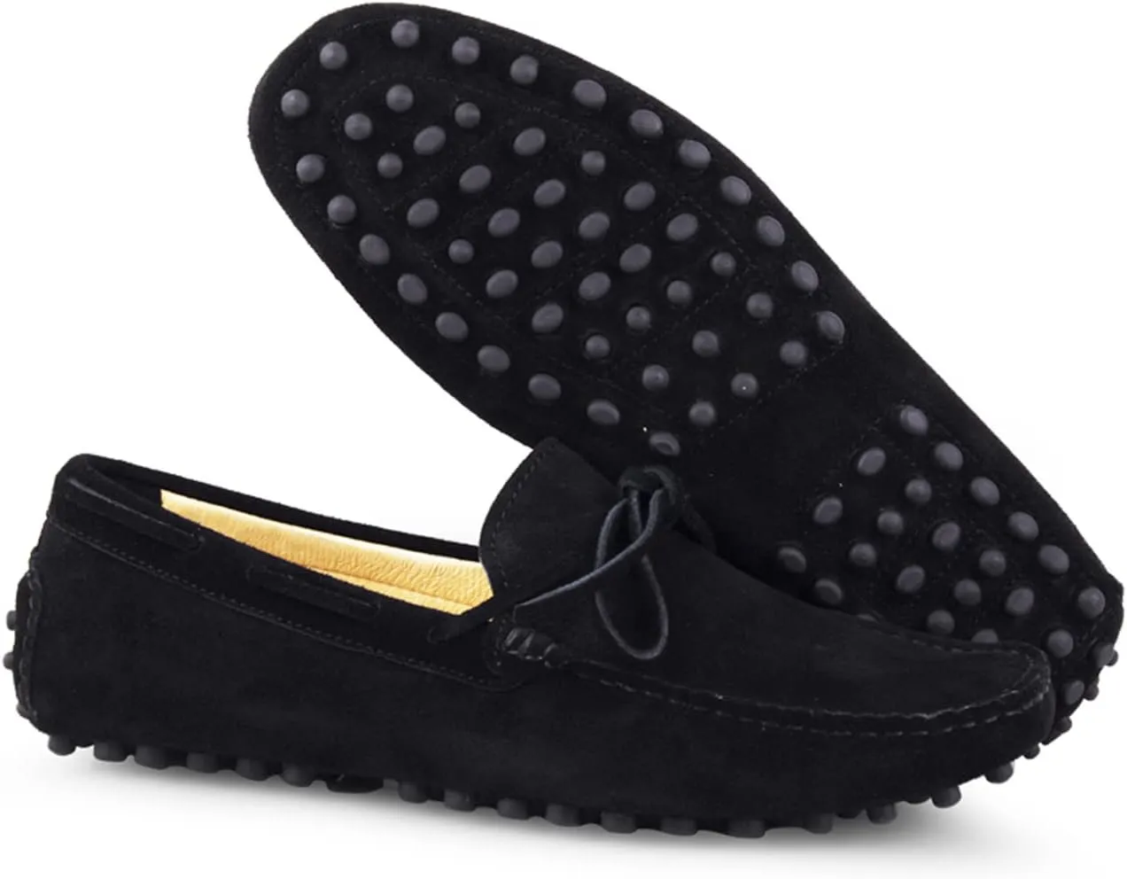 Santimon Mens Penny Loafers Classic Suede Leather Moccasins Casual Slip On Driving Prom Shoes