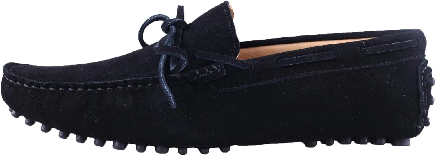 Santimon Mens Penny Loafers Classic Suede Leather Moccasins Casual Slip On Driving Prom Shoes