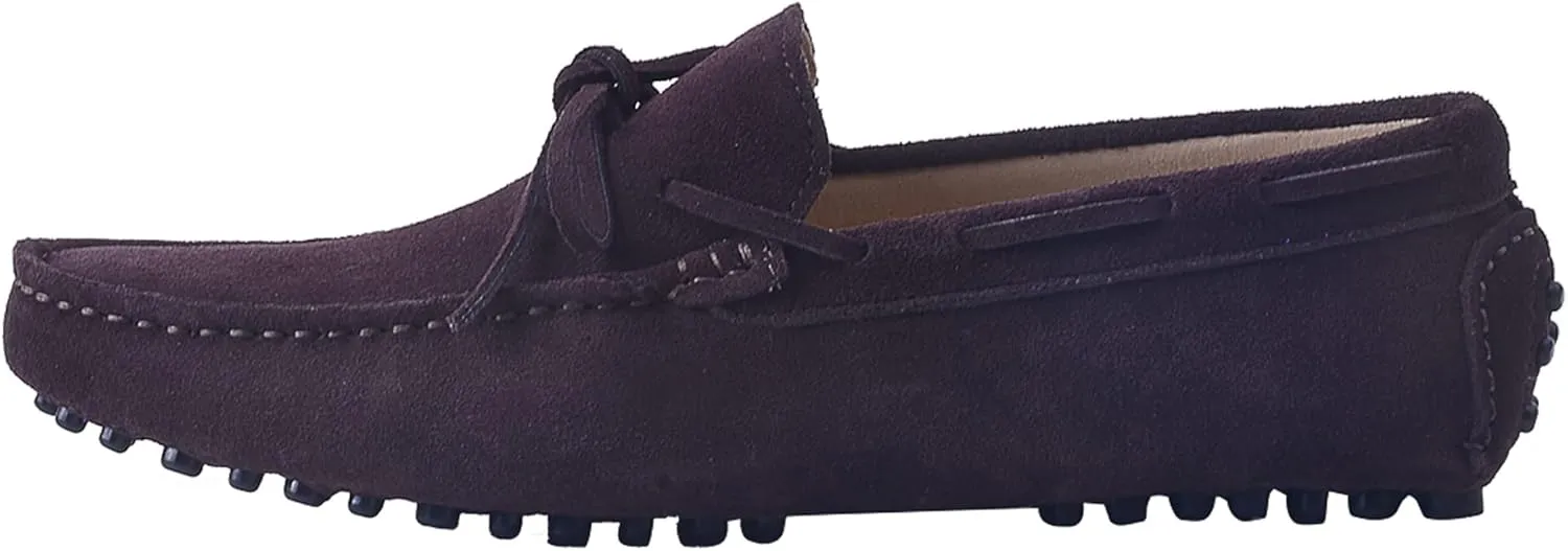 Santimon Mens Penny Loafers Classic Suede Leather Moccasins Casual Slip On Driving Prom Shoes