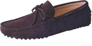 Santimon Men's Suede Leather Driving Walking Moccasins Loafer Lace Shoes