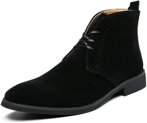 Santimon Men's Suede Leather Lace Up Oxfords Chukka Ankle Boots