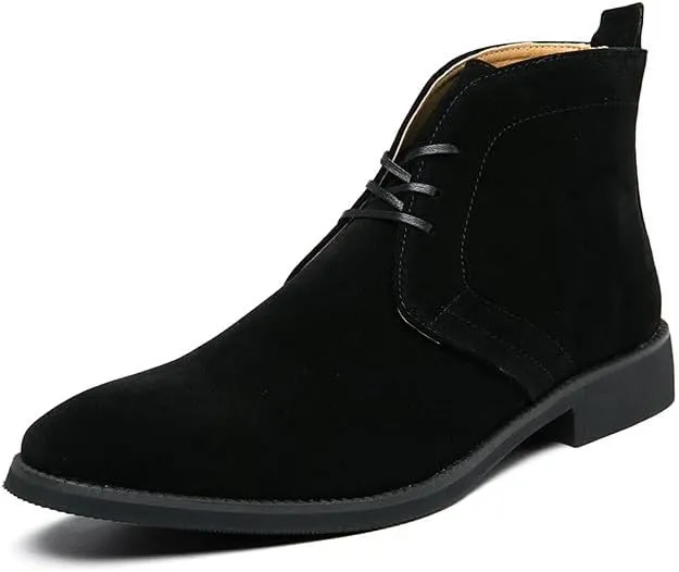 Santimon Men's Suede Leather Lace Up Oxfords Chukka Ankle Boots