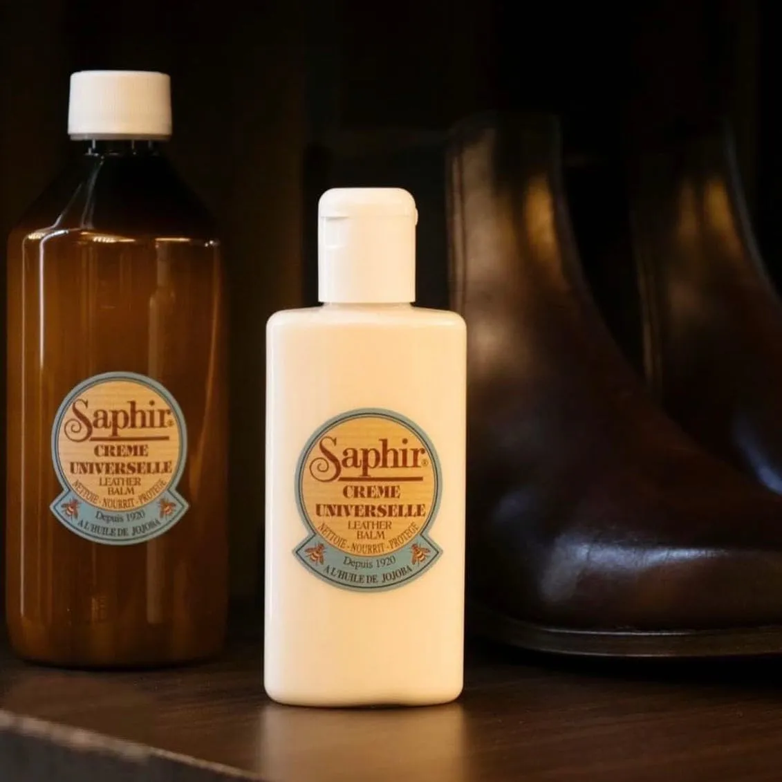 SAPHIR Beauté du Cuir Crème Universelle - All-Purpose Leather Balm for Repair with Jojoba Oil & Beeswax - Non-Pigmented Cream