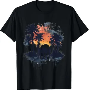 Seaside Sunset Stroll Printed Beach T-Shirt
