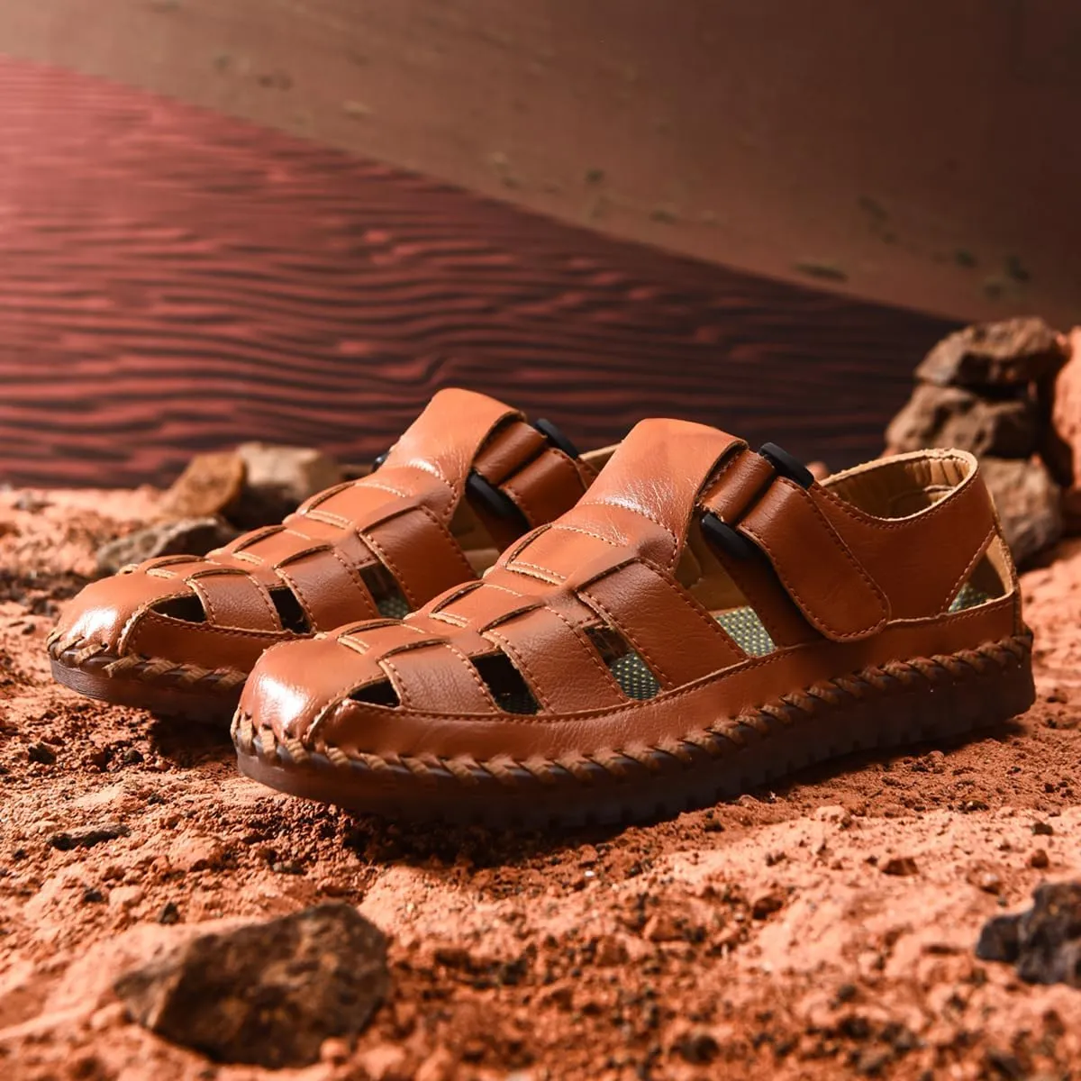 Shaire Men's Casual Sandals Slippers Beach Sandals Men's Closed Toe Fisherman Sandals
