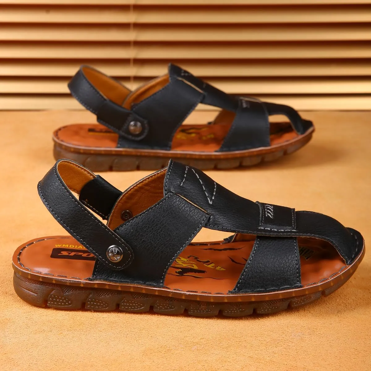 Shaire Men's Casual Sandals Slippers Beach Sandals Men's Closed Toe Fisherman Sandals