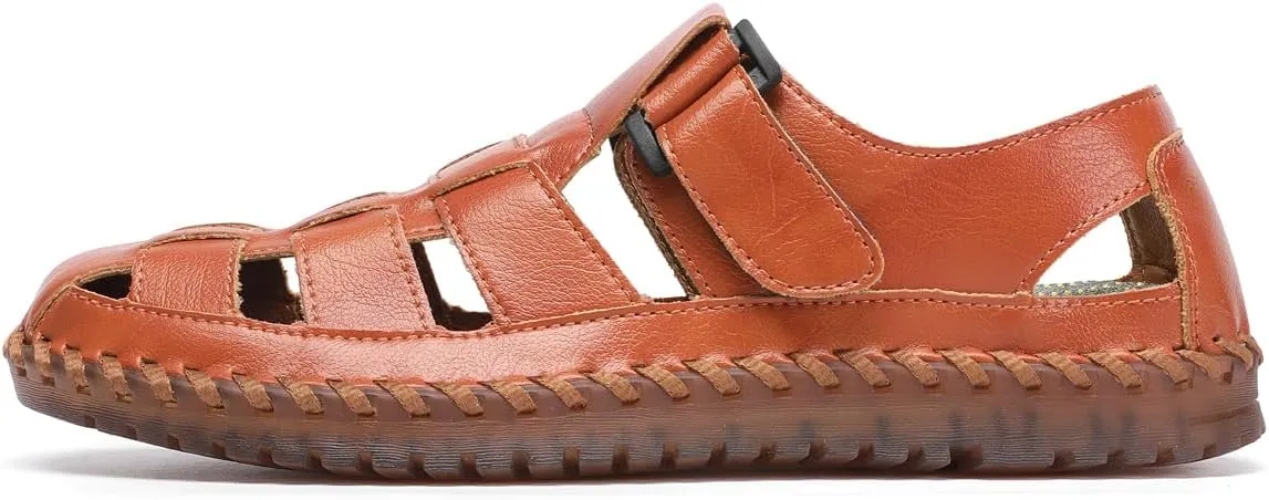 Shaire Men's Casual Sandals Slippers Beach Sandals Men's Closed Toe Fisherman Sandals