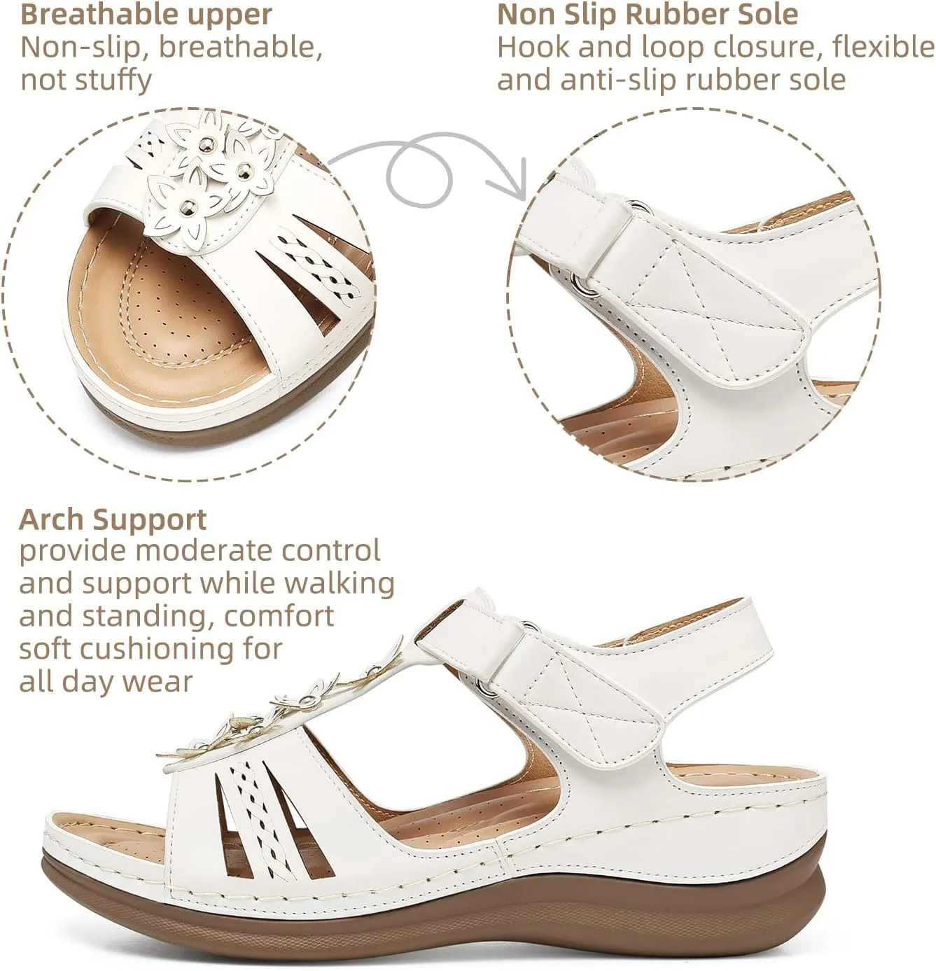 SHIBEVER Wedge Sandals for Women Dressy: Comfortable Summer Platform Casual Dress Women Sandal