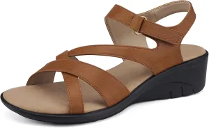 SHIBEVER Wedge Sandals for Women Dressy: Womens Sandals Comfortable - Summer Open Toe Casual Walking Low Wedges