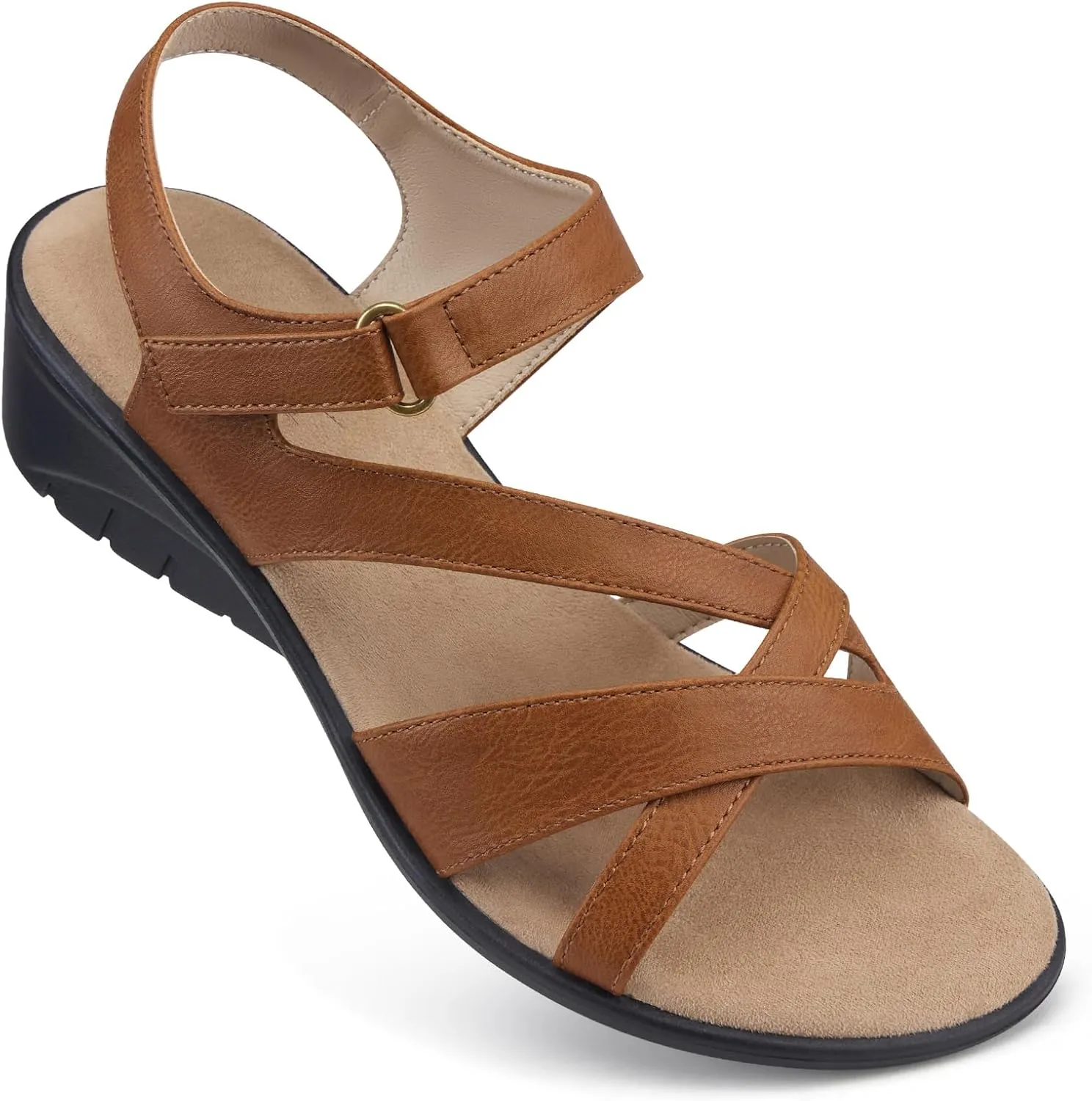 SHIBEVER Wedge Sandals for Women Dressy: Womens Sandals Comfortable - Summer Open Toe Casual Walking Low Wedges