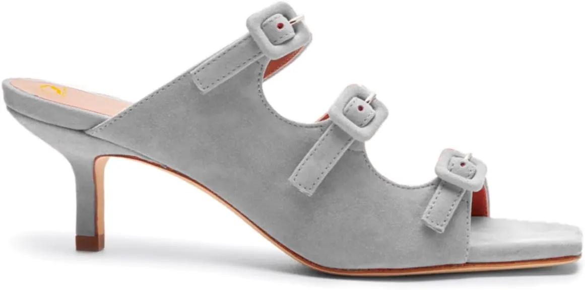 SHODENSE Women Kitten Heels Mules Square Open Toe Sandals Suede 2 Inch Mid Heels Slippers Buckle Strappy Patent Crocodile Mule Clogs Peep Toe Slip-Ons Comfortable Slides Shoes Dressy Fashion 4-11 M US