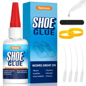 Shoe Glue, 34g Super Strong Shoe Glue Sole Repair Kit, Waterproof & Fast Drying Shoe Repair Adhesive for Sole, Sneaker, Leather, Boot, Heel, Sandal, Handbags and More