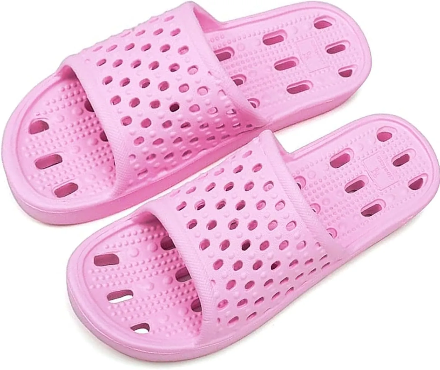 Shower Shoes for Women Men Massage Pool Slides with Comfortable Sole Quick Drying Beach Sandals Non Slip Summer Bathroom Indoor Houso Slippers with Drain Holes Durable Outdoor Walking Slipper