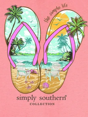 Simply Southern The Simple Life - Beach - Flip Flops - Sandals - Adult T-Shirt