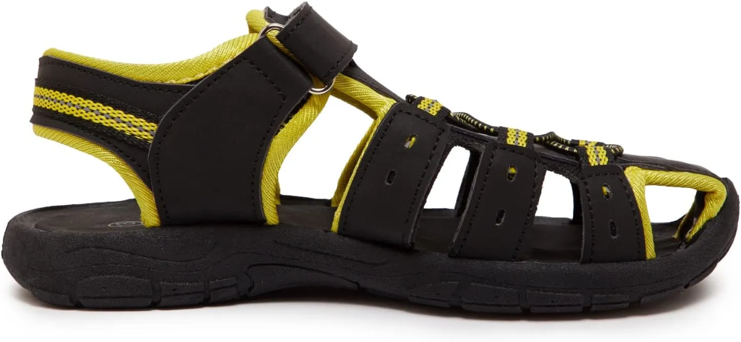 Skysole Boys Water Shoes, Rugged Closed Toe Back Strap Amphibian Sandals for Beach, Hiking & Outdoor Sports - Patterned/Solid