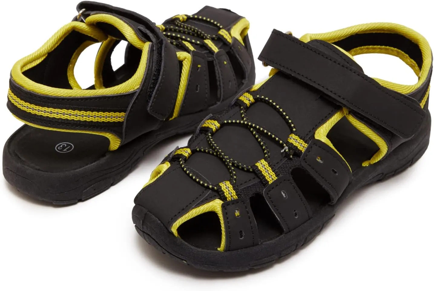 Skysole Boys Water Shoes, Rugged Closed Toe Back Strap Amphibian Sandals for Beach, Hiking & Outdoor Sports - Patterned/Solid